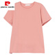 皮尔卡丹（pierre cardin）中年夏装短袖t恤女纯,棉薄款尺码宽松休闲胖m显瘦百搭上 咖啡色【9892款】棉95%氨纶5% L 100-115斤
