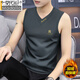 Modal cotton thermal men's vest men's velvet thickened V-neck sleeveless inner sports T-shirt slim bottoming vest vest velvet thickened dark gray L 120-135Jin Jin equals 0.5 kg