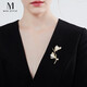 Mck golden magnolia brooch high-end women's corsage suit accessories Chinese Valentine's Day gift