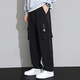 PANGQIN (PANGQIN) plus fat plus large fat man work pants men straight loose tying pants fat people extra large size trousers fat jeans 9930 black 6XL recommended 220-240 Jin [Jin equals 0.5 kg]