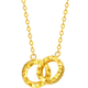 Saturday Lucky Yellow 18K Gold Necklace Interlocking Color Gold Necklace Birthday Gift C0613576 40+5cm
