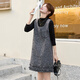 Vestido de otoño e invierno de Markyinxiang 2025 Nuevo temperamento de alta gama de chicas ricas pequeñas fragantes de lana de lana falda corta falda set negro lns9713 s