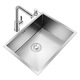 XMSJ kitchen sink 304 stainless steel sink single-slot under-counter basin embedded manual basin kitchen hand washing and vegetable basin menu 4840 basic model without faucet