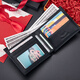 Falamaone Brand Herren Brieftasche Herren Kurzerbringliche Top -Schicht Kuhlatten -Jugendlosen -Freizeit -Brieftasche Geburtstagsgeschenk für Ehemann Schwarz
