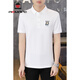 Aemape Herren Kurzärärmelte Polo-Hemd Sommer 2024 Neues Perlenboden Baumwoll-Revers Halbärmelte T-Shirt Youth Casual Trendy Top 9227 White XL (120 ~ 135Jin [Jin entspricht 0,5 kg]))