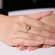 GEM STONE KING 3 carat citrine ring 925 silver 10K gold two-color gemstone ring as a birthday gift for your girlfriend, US No. 5