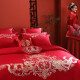 Mercury Home Textiles Wedding Four-piece Set Wedding Bedding Pure Cotton Bed Red Sheet Quilt Cover Pillow Case