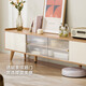Lin's Home Acrylic Log Style TV Cabinet Coffee Table Solid Wood Feet Floor Living Room Home AC2M TV Cabinet