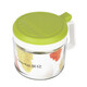 Camellia seasoning box round glass seasoning bottle household kitchen seasoning jar salt shaker seasoning jar seasoning box seasoning with spoon 1 blue + 1 green