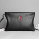 COW Men's Cuff Business Casual Clutch Envelope Bag Large Capacity Hand Grab C-9818 Black