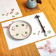 Disposable placemats, Japanese style disposable placemats, Japanese style placemats, Japanese shop mats, table mats, thickened absorbent paper mats, white flower raft (100 sheets)