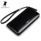 Williampolo Paul Retro Retro Billetera de cuero Long Multi-Card Anti-thtft BISCO Tarjeta de embrague de embrague de embrague Bolsa de bolsillo Negro
