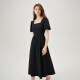 Fans Lanenkäse Raspberry Französisch Square Neck Temperament Kurzarm Kleid Damen 2024 Sommer Neuer Stil Taille Slim Kleid Frauen weiß S