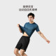 LATIT [JD.com's own brand] sports suit men's casual shorts running fitness basketball training quick-drying clothing thin short-sleeved t-shirt NZ9006-blue-short-sleeved two-piece set-2XL