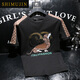 Simu Hibiscus Trendy Marke kurzärmelige T-Shirt-Männer Europäische Station 2025 Sommer New Printed Casual Trendy Halbärmel Smj9720z Weiß L.