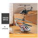 Haski Children's Day Gift Apache Remote Control Helicopter Armed Toys Aircraft Intelligent Charge High-Charge Cool [Flash Silver Apache] Décolle