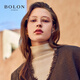 Tyrannosaurus (Bolon) Myopia Brille Titanrahmen optische Rahmen für Frauen, elegante und exquisite, Jungen Sven-Rahmen BT1590 Cat-Eye Roségold BT1592B30 Einzelrahmen (kein Objektiv erforderlich, um den Kundendienst Rabatt zu kontaktieren)