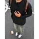 Футболка с длинным рукавом Yalu Black American Genry Neck Mens Awumn и Winter Waffle Pluse Plus Fleos Collesed Base Rube 1381 Black [Высокое качество 23] Флис XL 125-140JIN [Джин равняется 0,5 кг]