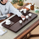 Chenshi tea tray solid wood household Bakelite new dry brewing small tea table tray whole piece office Kung Fu tea set drainage tea table Huanghuali color Pinyi 40*20 free water balloon water pipe