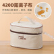 Zhangu insulation bag thickened aluminum foil rectangular round large-capacity lunch box bag student office worker portable lunch bag with rice off-white breakfast cup bag small size