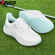 PGM Golf Shoes Women's Waterproof Knob Women's Sports Shoes Non-Slip Cushioning Lightweight Spikeless Shoes XZ385-Emerald White 38