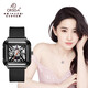 Orsga Europa Couple Neutral Watch Fashionable Square Hollow Design Luminous Silicone Quartz Araproofing Watch 9866 Silicone White Slicone Shell White Surface
