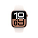 AppleWatch Series 10 GPS款42毫米玫瑰金色铝金属表壳淡桃粉色运动型表带S/M MX1R3CH/B*企业专享