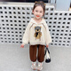 Mädchen modischer Anzug Frühling und Herbst 2025 Neue Kinderkleidung 4-6 Jahre altes Mädchen Cartoon Patch Sweatshirt 2 Ausschalten weiß 120