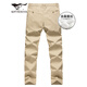Sept pantalons occasionnels de loup pantalon de tennis masculin antibactérien pantalon pantalon droit des affaires d'été pantalon masculin de banlieue [quatre saisons] 701 (kaki) -Mulberry Silk 42 106a