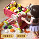 
Magic bean Shenghuo children's shopping cart small cart fruit chewyle large baby supermarket shopping mall play house toy girl hand push yellow duck [with doll + anti-roll + height adjustable