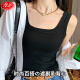 Langsha Camisole Women's Threaded Square Neck Summer Solid Color Versatile Women's Slim Breathable Bottoming Shirt