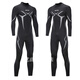 Null Wetsuit one-piece men's 3mm warm, super elastic and wear-resistant wetsuit, cold wetsuit, winter swimsuit, XLX, black, XS