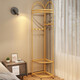 SuoErnuo corner coat rack bedroom floor-standing light luxury creative clothes rack wall hanging clothes rack household room storage rack Clothes rack 9858Y [gold]