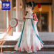 罗蒙儿童汉服春秋季女童唐装中国风女孩古装六一演出服 敦煌橘 110