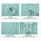 Dipur scale milk cup, children's sippy cup, student water cup, glass cup with lid, cute drinking cup, teacup with handle