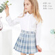 Domyowu girls white shirt spring and autumn children's shirt pure cotton primary school uniforms big children's tops 3673 white 150