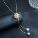 Qlady Pearl Quaste Halskette für Frauen Langer Modepullover Kette Leichte Luxus -Pullover Anhänger Accessoires Mode Schmuck Geburtstagsgeschenk Gold Gold