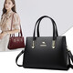 Kangaroo Kara genuine leather women's bag cowhide handbag crossbody bag large capacity gift for wife and mother middle-aged women's bag black gift box + hand bag