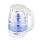 Electric kettle hot household automatic power off kettle high borosilicate glass electric kettle boiling kettle heat preservation high borosilicate glass 2 liters white-smart insulation 1ml