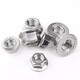 Jishuo 304 stainless steel flange nut/DIN6923 hexagonal flange cap anti-slip nut M4/M5 M20 M16 1 piece
