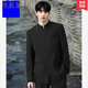 Locochi new Chinese style stand collar tunic suit suit for men groom wedding new Chinese style suit black jacket + pants + stand collar shirt XL