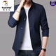 
Woodpecker Lapel New Jacket Men's Spring and Autumn Thin Business and Casual Middle-aged Daddy Clothing Men's Solid Color Jacket 1048 Light Gray L