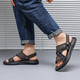 Pull-back sports slippers for men, casual sandals, wear-resistant outdoor beach shoes, summer WSL(WZ)-0978 Black Camel 40