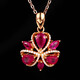 Tingliang 1.6 carat Burmese ruby necklace 18K gold set with diamond pendant colorful treasure necklace birthday with 18K gold necklace