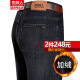 Pantalones para hombres de la pierna recta de los jeans para hombres yalu Pantalones de mezclilla versátiles del mezclilla versátiles del verano delgados informes largos [verano delgado] 6190 negro 35 (2 pies8)