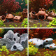 Sensen fish tank clay pot shelter house landscaping stone three lakes cichlid shelter hole breeding tank water grass shrimp house shrimp nest ZS medium three-hole goose soft stone (brown) (9.8X6.3X4