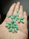 Jinran Laokeng Burmese jade loose beads A goods rice beads Natural Burmese jade beads Passepartout DIY Piaoyang green rice beads 1 piece 6*9mm