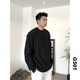 FR.YH.ZH2024 Autumn versatile Henry collar long-sleeved T-shirt men's casual sports waffle Polo shirt T-shirt top black XL