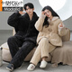 
Modal couple pajamas autumn and winter coral velvet one for men and women thickened plus velvet three-layer cotton can be worn outside home clothing set 1365 couple M women's style