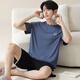 Catman (MiiOW) men's pajamas men's short-sleeved shorts suit Modal summer thin style can be worn on the outside, fashionable ice silk cool home clothes M15605 3XL Recommended weight 160-180 Jin [Jin equals 0.5 kg]